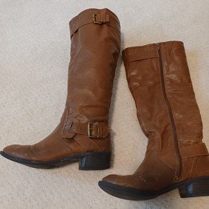 Women's Brown/Cognac Knee High Boots, size 6.5